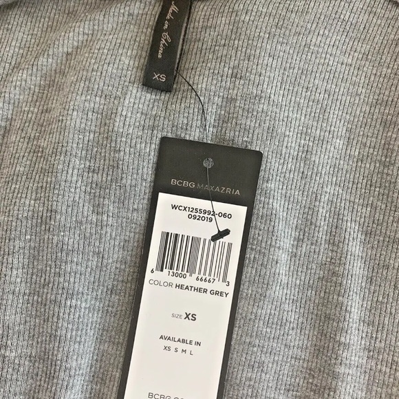 BCBG Maxazria Gray Knit Faux Wrap Top - Size Extra Small NWT - Picture 5 of 5
